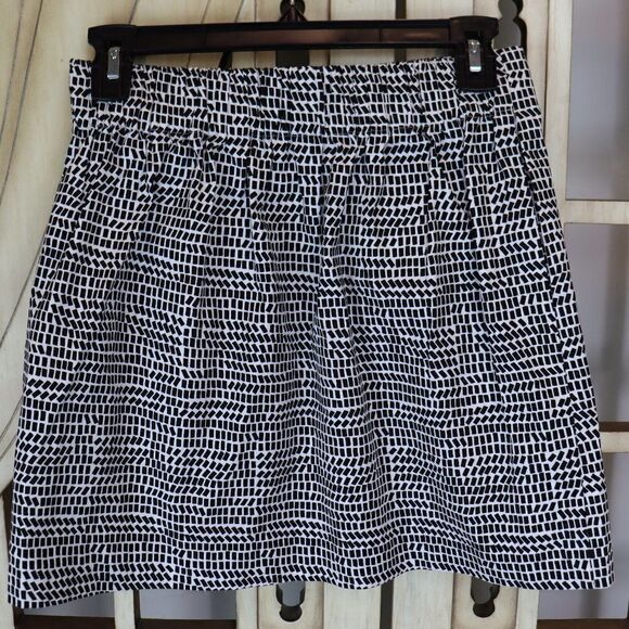 New Kate Spade Saturday Black White Shuffle Shape A-line Skirt Size 0 - Picture 3 of 7